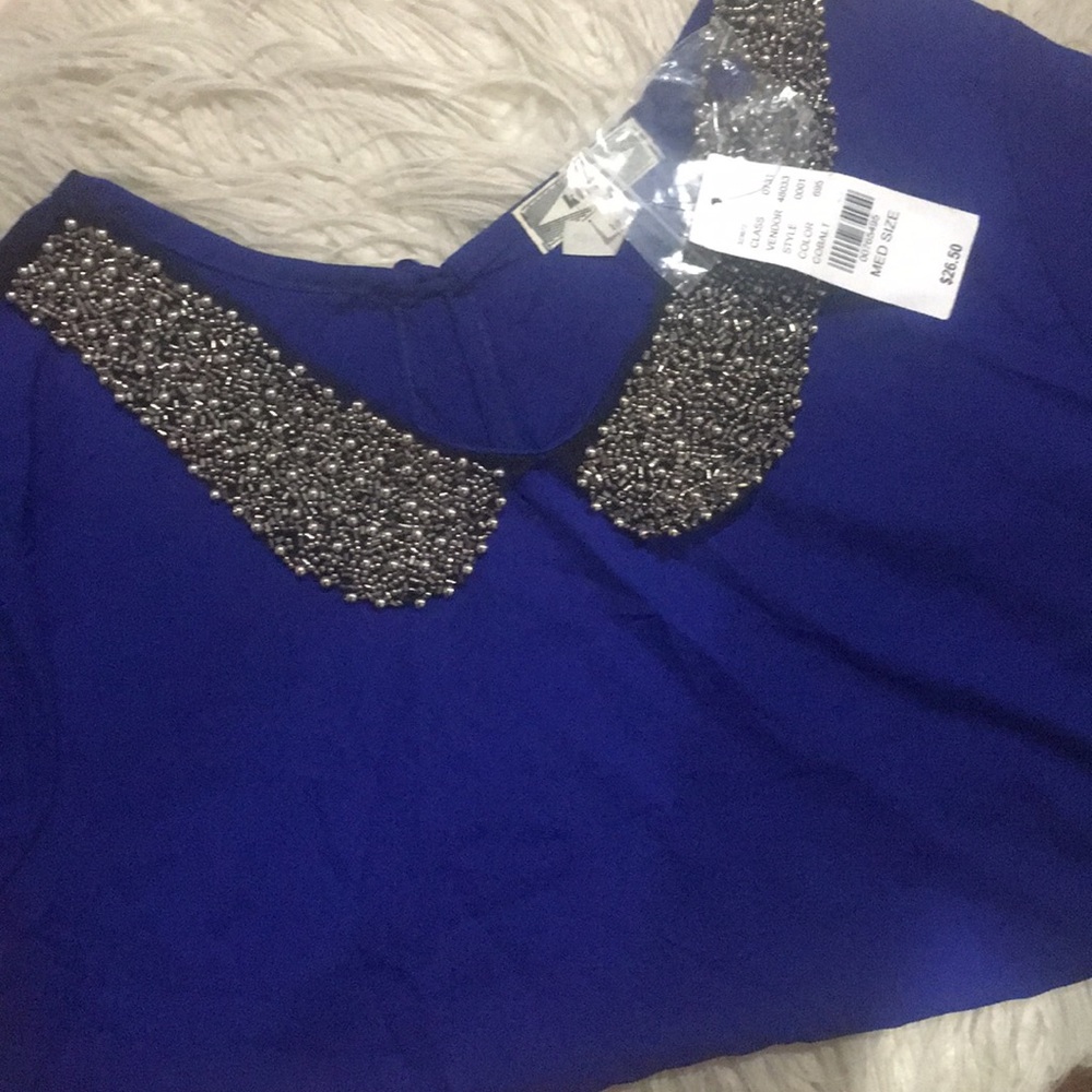 Chiffon Beaded Peter Pan Shirt